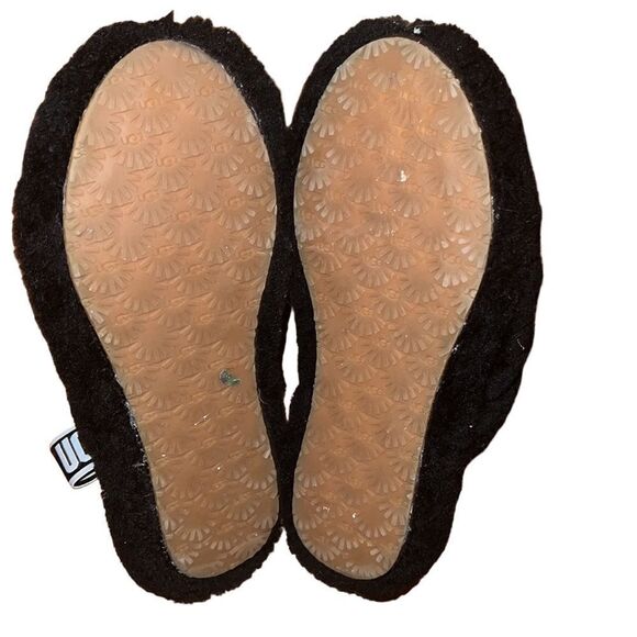 Ugg Black Fur Slides Sandals Size 4 - Picture 5 of 6